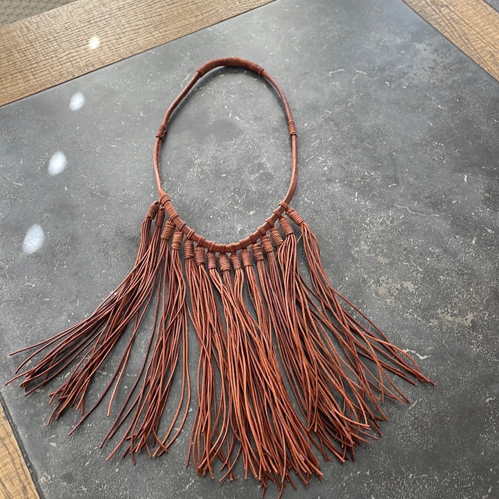 Tulum Leather Tassel Necklace